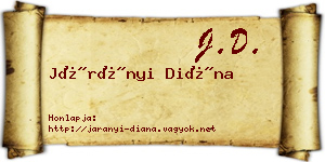 Járányi Diána névjegykártya